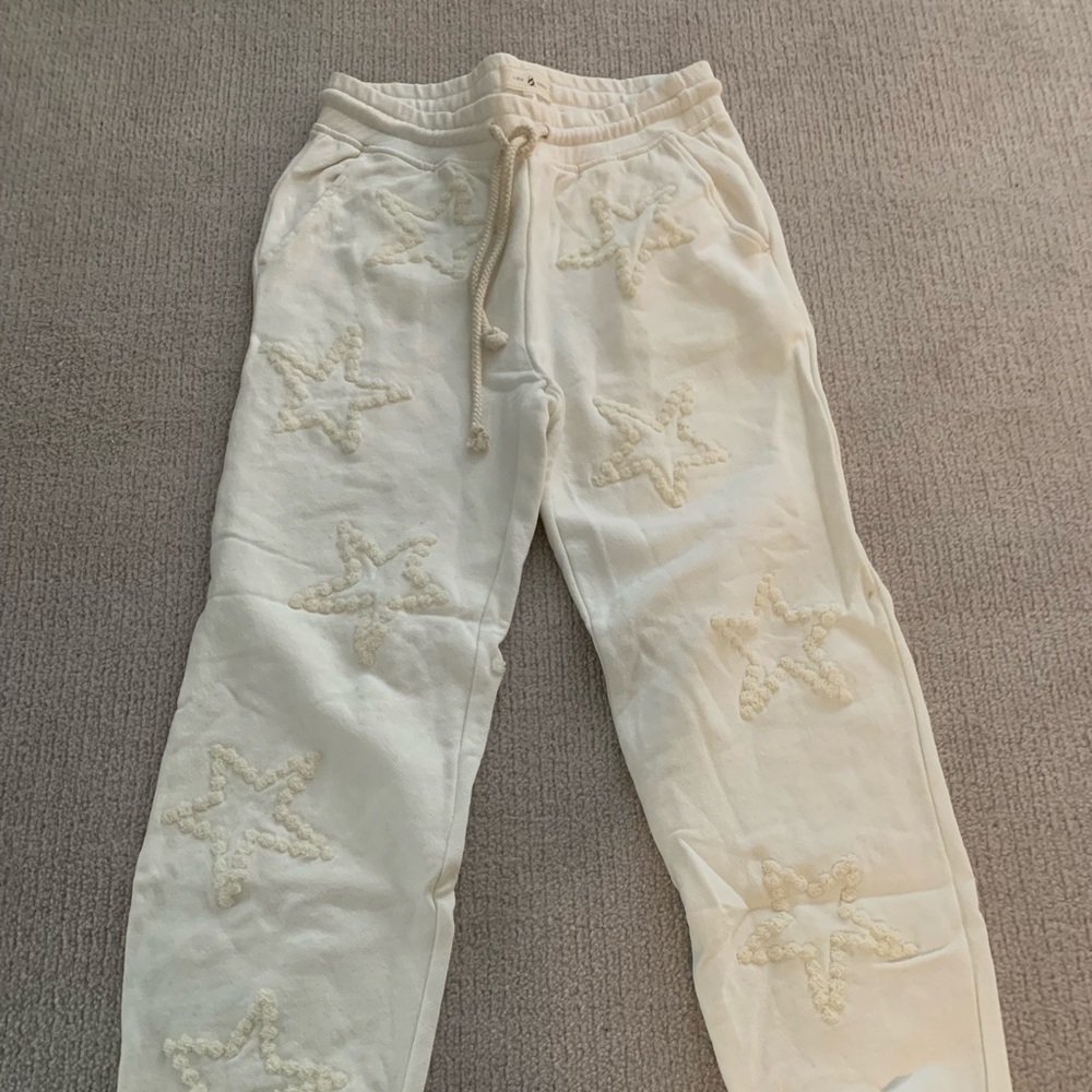 NWT Grey & Lou White Banded Joggers